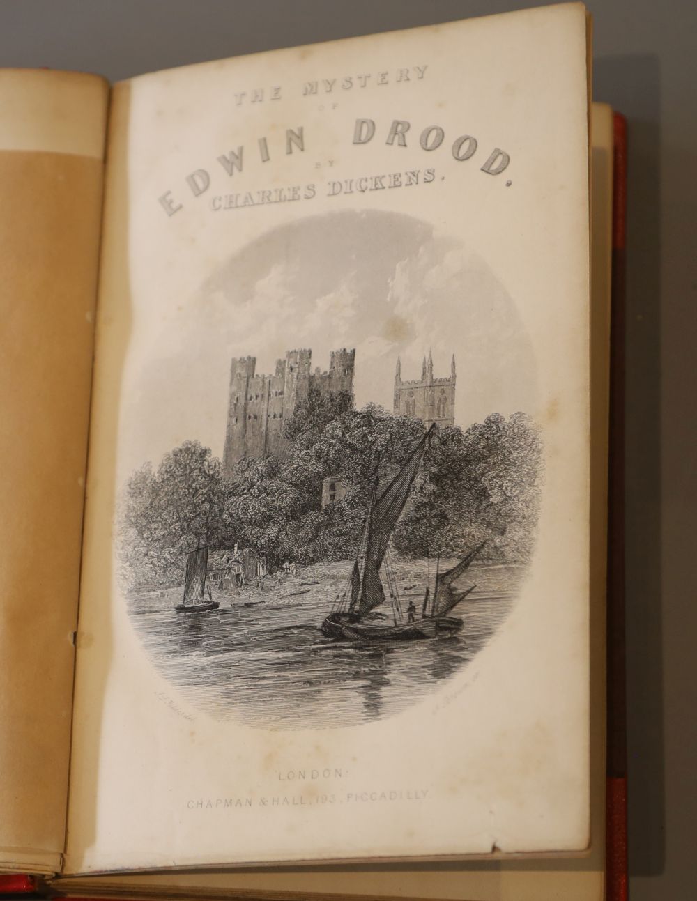 Dickens, Charles - The Mystery of Edwin Drood, 1st edition, portrait frontis, engraved pictorial, printed titles and 12 plates (by Luke